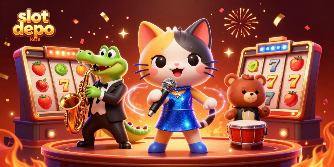Engage with slot depo kecil in this vibrant casino celebration featuring vivid characters.