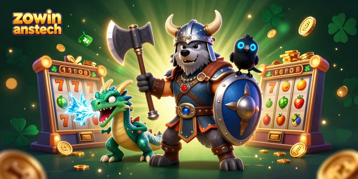 Experience thrilling gameplay with zowin anstech in this vibrant slot machine scene