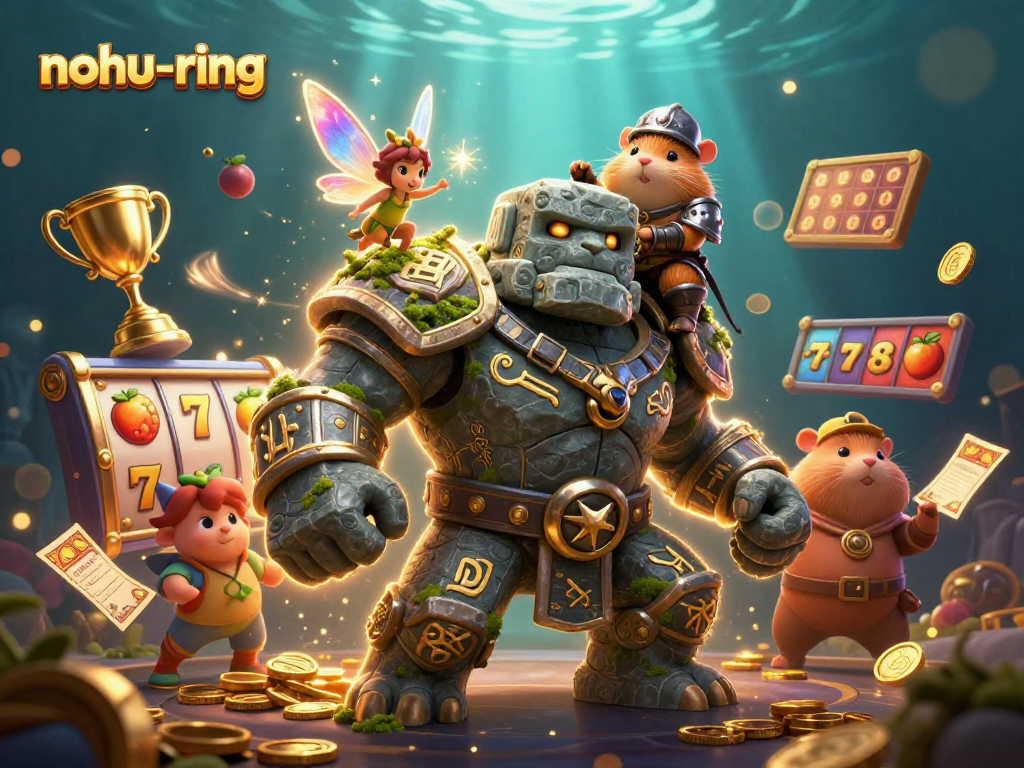 Experience the excitement of nohu-ring with jackpots and magic in a vibrant casino-themed scene.