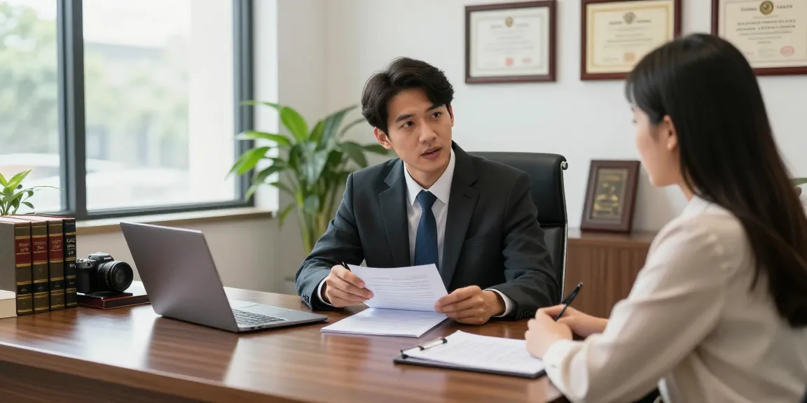 Lawyer consulting a client about legal matters, click here. for expert legal advice.