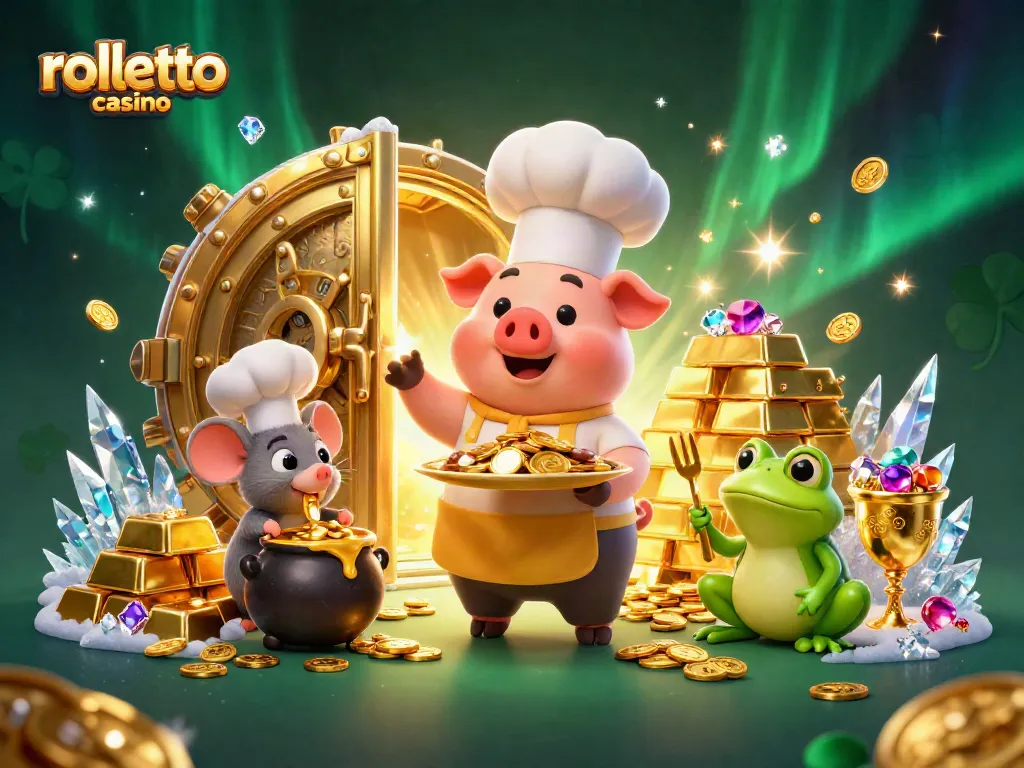 Engage with rolletto casino's vibrant 3D illustration showcasing exciting gameplay and rewards.