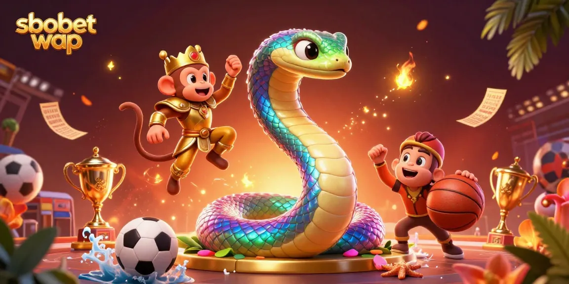Experience sbobet wap sports excitement with dynamic cartoon characters and vibrant casino elements.