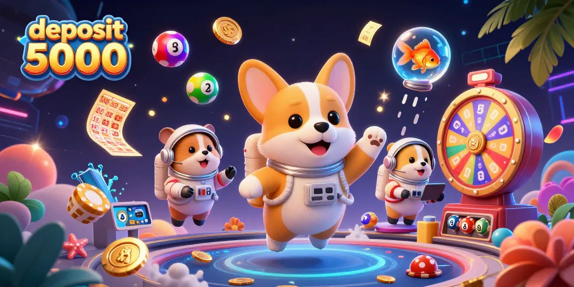 Join the thrilling excitement of deposit 5000 slots as a corgi astronaut navigates a vibrant casino space scene.